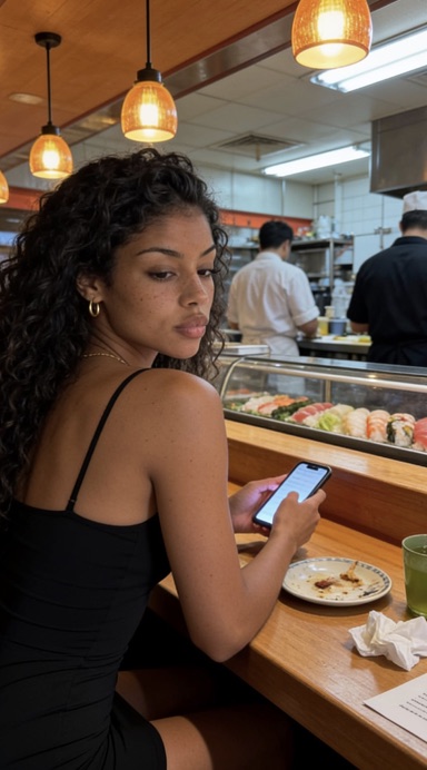 Viral sushi-bar still — same talent